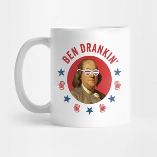 Ben Drankin': Vintage Ben Franklin with Patriotic Sunglasses for July 4th Mug